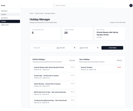 Lesson Management System